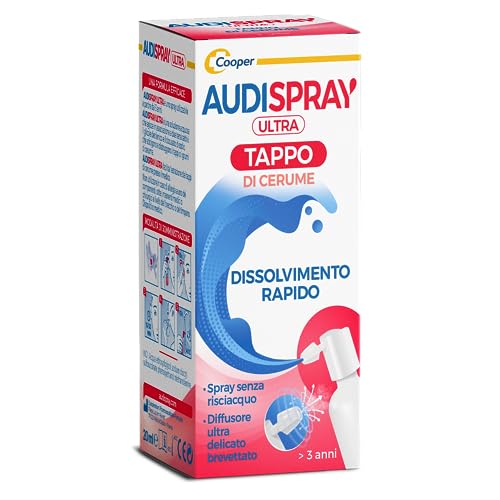 AUDISPRAY Ultra para eliminar y disolver el tapón de cerumen, Boquilla patentada desintegración rápida de cera de los oídos, 20 ml