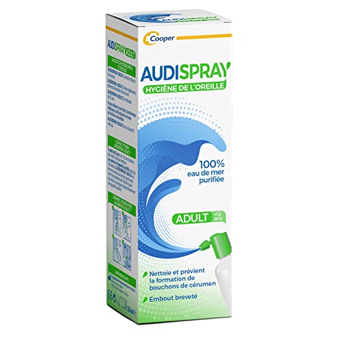 AUDISPRAY Adult para la higiene del oído diaria con 100% agua de mar purificada, Limpia y previene la formación de tapones de cera, 50 ml